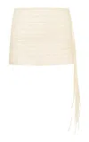 Loveshackfancy Wyana Ribbon-tweed Mini Skirt In White