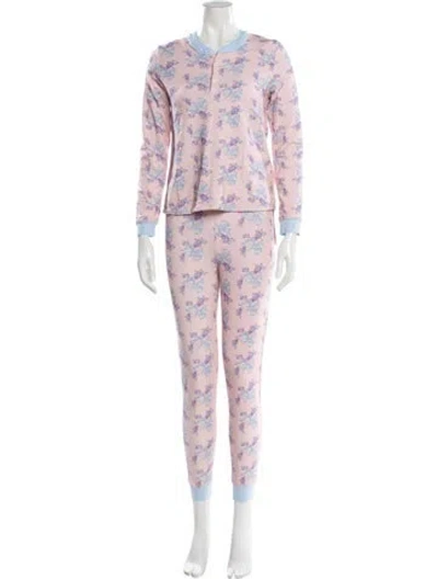 Pre-owned Loveshackfancy X Morgan Lane Printed Pajamas In Pink