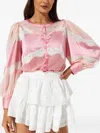 Loveshackfancy Zavia Lace-panelled Satin Blouse In Pink