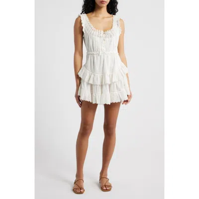 Loveshackfancy Zayan Eyelet & Ruffle Minidress In White