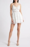 Loveshackfancy Zima Lace Trim Mini Dress In Optic White