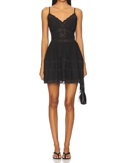LOVESHACKFANCY ZIMA MINI DRESS IN BLACK