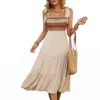 Lovesoft Camisole A Hem Patchwork Midi Dress In Apricot In Neutral