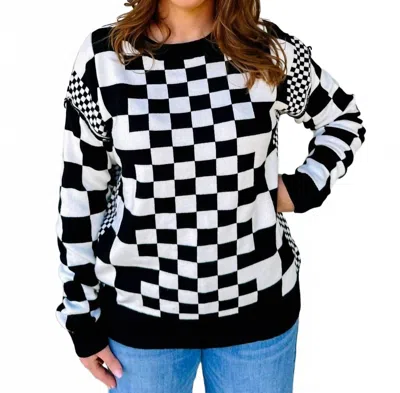 Lovesoft Checkered Sweater In Black/white