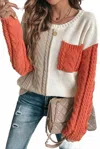 Lovesoft Colorblock Patched Pocket Sweater In Multi In Multi