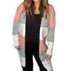 Lovesoft Colorblock Stripe Open-front Cardigan In Green Multi In Green