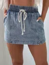 Lovesoft Dawn High-waisted Denim Skort In Dusk Blue In Blue