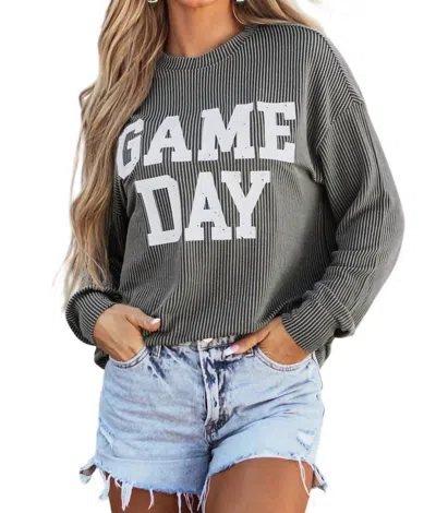Lovesoft Game Day Long Sleeve Shirt In Dark Grey