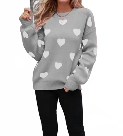 Lovesoft Knit Long Sleeve Pullover Sweater In Grey In Gray