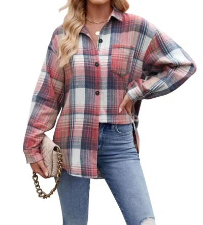 Lovesoft Plaid Button Up In Pink