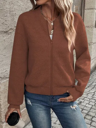 Lovesoft Zip Up Jacket In Terracota