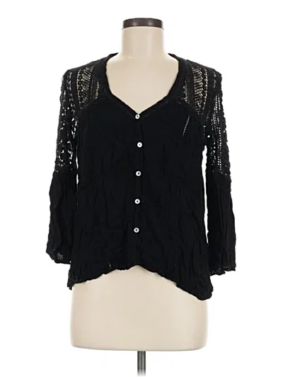 Pre-owned Lovestitch 3/4 Sleeve Blouse In Black