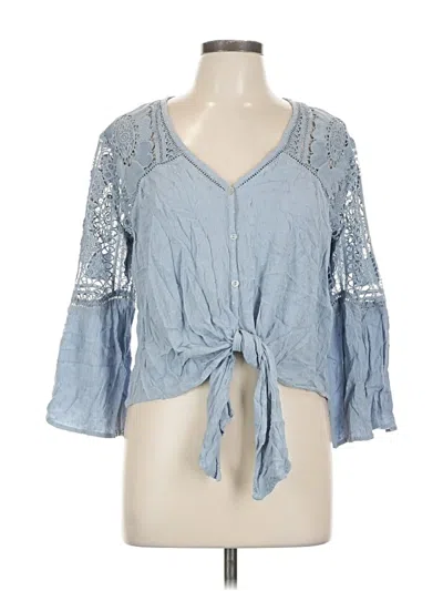 Pre-owned Lovestitch 3/4 Sleeve Blouse In Blue