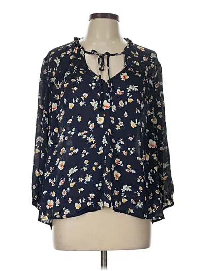 Pre-owned Lovestitch 3/4 Sleeve Blouse In Blue