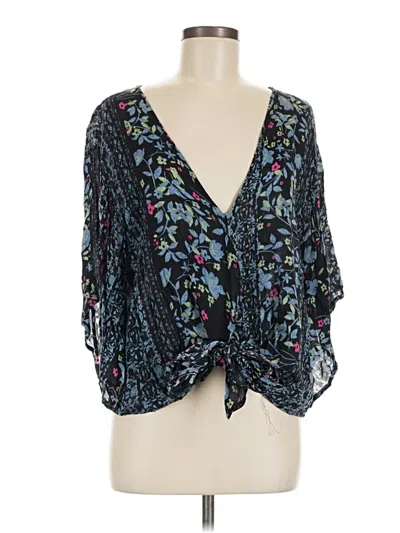 Pre-owned Lovestitch 3/4 Sleeve Blouse In Blue