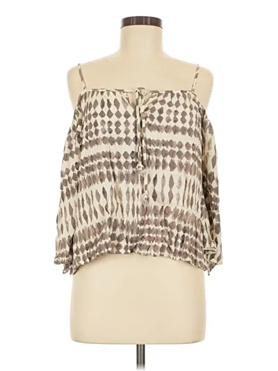 Pre-owned Lovestitch 3/4 Sleeve Blouse In Brown