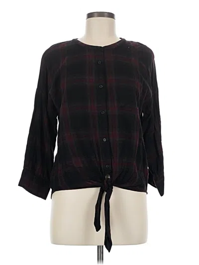Pre-owned Lovestitch 3/4 Sleeve Blouse In Burgundy