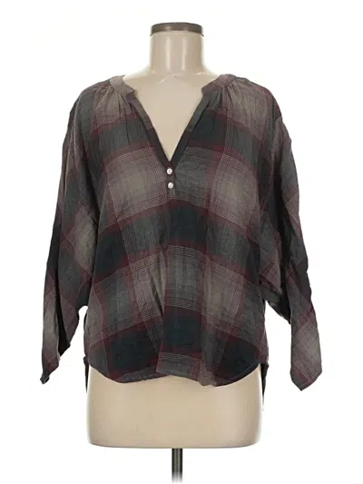 Pre-owned Lovestitch 3/4 Sleeve Blouse In Gray