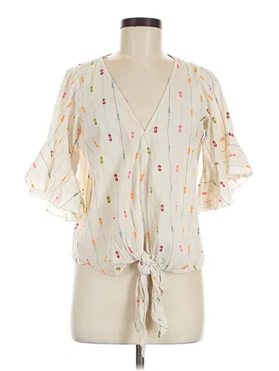 Pre-owned Lovestitch 3/4 Sleeve Blouse In Ivory