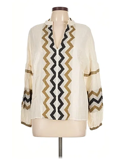 Pre-owned Lovestitch 3/4 Sleeve Blouse In Ivory