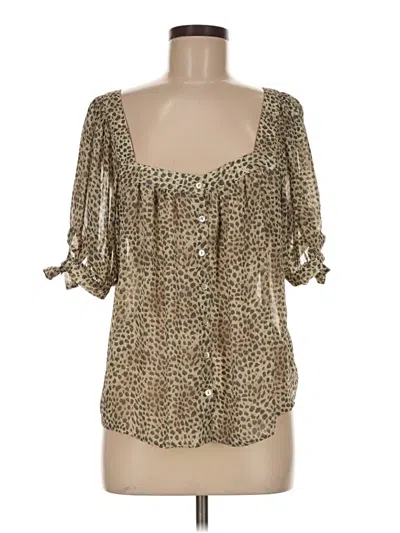 Pre-owned Lovestitch 3/4 Sleeve Blouse In Tan