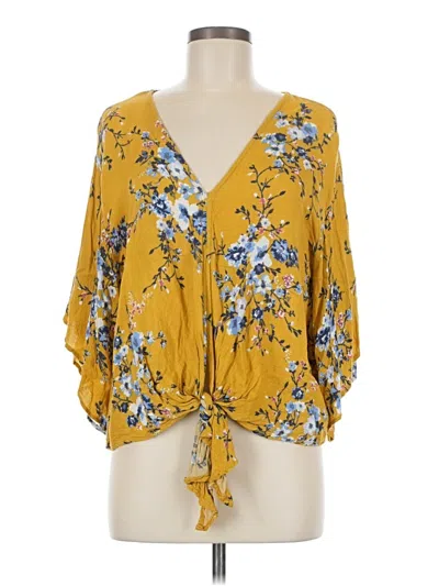 Pre-owned Lovestitch 3/4 Sleeve Blouse In Yellow
