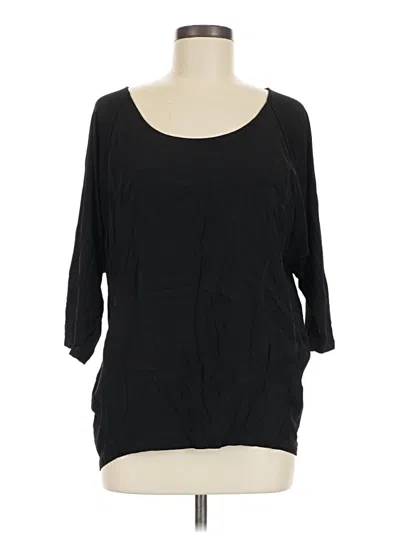 Pre-owned Lovestitch 3/4 Sleeve Top Black Scoop Neck Tops
