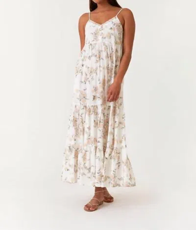 Lovestitch Among The Flowers Maxi Dress In Ivory/peach In Multi
