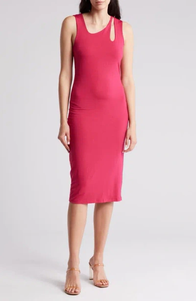 Lovestitch Asymmetric Cutout Sheath Dress In Pink