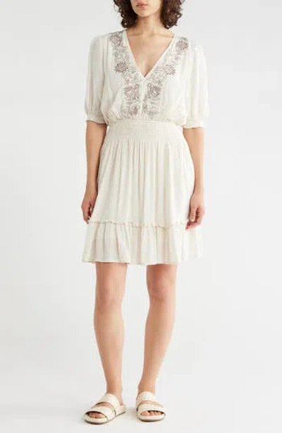 Lovestitch Bishop Sleeve Minidress In White