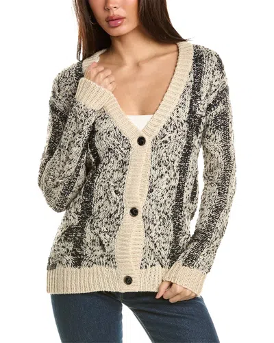Lovestitch Cable Wool-blend Cardigan In Black