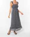 LOVESTITCH CHESLEY CHECKERED DRESS IN BLACK/OFF WHITE