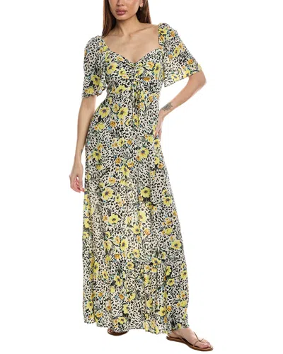Lovestitch Cinched Bodice Maxi Dress In Yellow