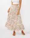 Lovestitch Convertible Floral Smocked Skirt In Cream/dusty Lilac In Neutral