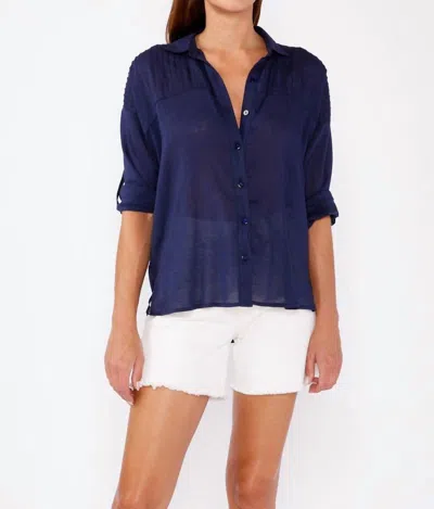 Lovestitch Cooler Days Top In Navy In Multi