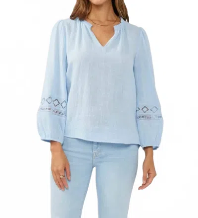 Lovestitch Cooper Cotton Blouse In Chambray Blue