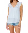 Lovestitch Cressida Flutter Sleeve Top In Periwinkle In Blue