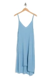 Lovestitch Crinkled Gauze Trapeze Dress In Sky Blue