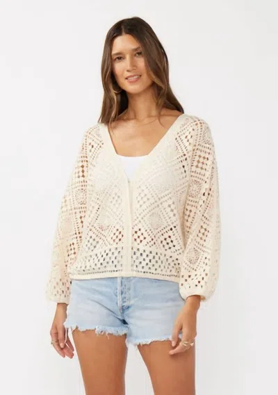 Lovestitch Diamond Crochet Sweater In Beige In Neutral