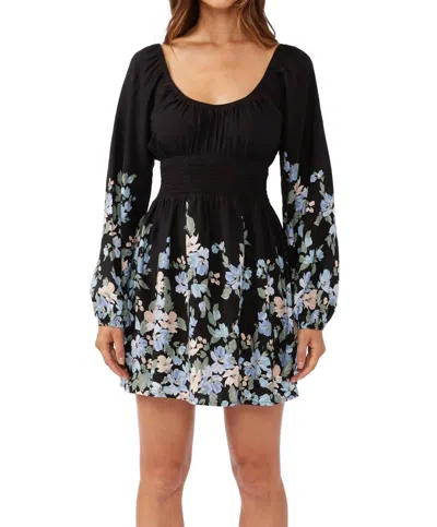 Lovestitch Don't Change Floral Mini Dress In Black