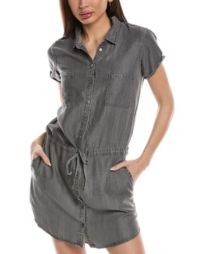 Lovestitch Drawstring Waist Shirtdress In Black