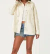 Lovestitch Dropped Shoulder Sleeve Embroidered Jacket With Pockets In Natural In Neutral