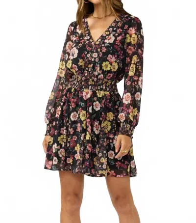 Lovestitch Dusk Garden Mini Dress In Black
