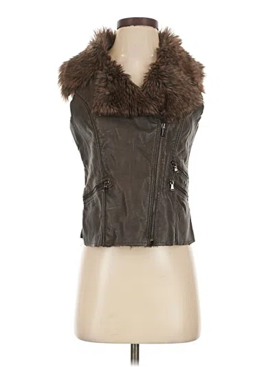 Pre-owned Lovestitch Faux Fur Vest In Brown