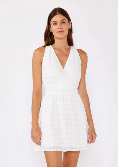 Lovestitch Brielle Eyelet Surplice Mini Dress In White