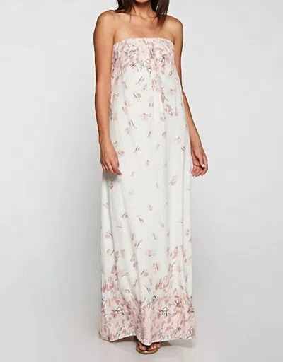 Lovestitch Floral Halter Tie Maxi Dress In Cream In White