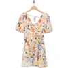 Lovestitch Floral Short Sleeve Cotton Fit & Flare Dress