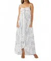 Lovestitch Floral Spaghetti Strap Tiered Ruffle Maxi Dres In Cream/dusty Blue In White