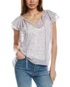 Lovestitch Flutter Sleeve Blouse In Purple