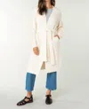 Lovestitch Front Tie Long Sleeve Cardigan In Natural